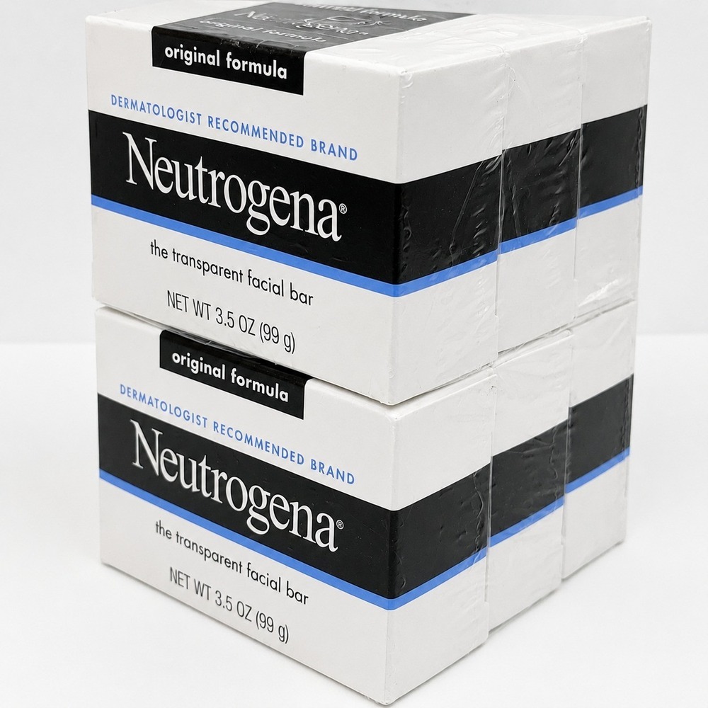 Neutrogena The Transparent Facial Cleansing Bar Original Formula 3.5 oz-6 Pack